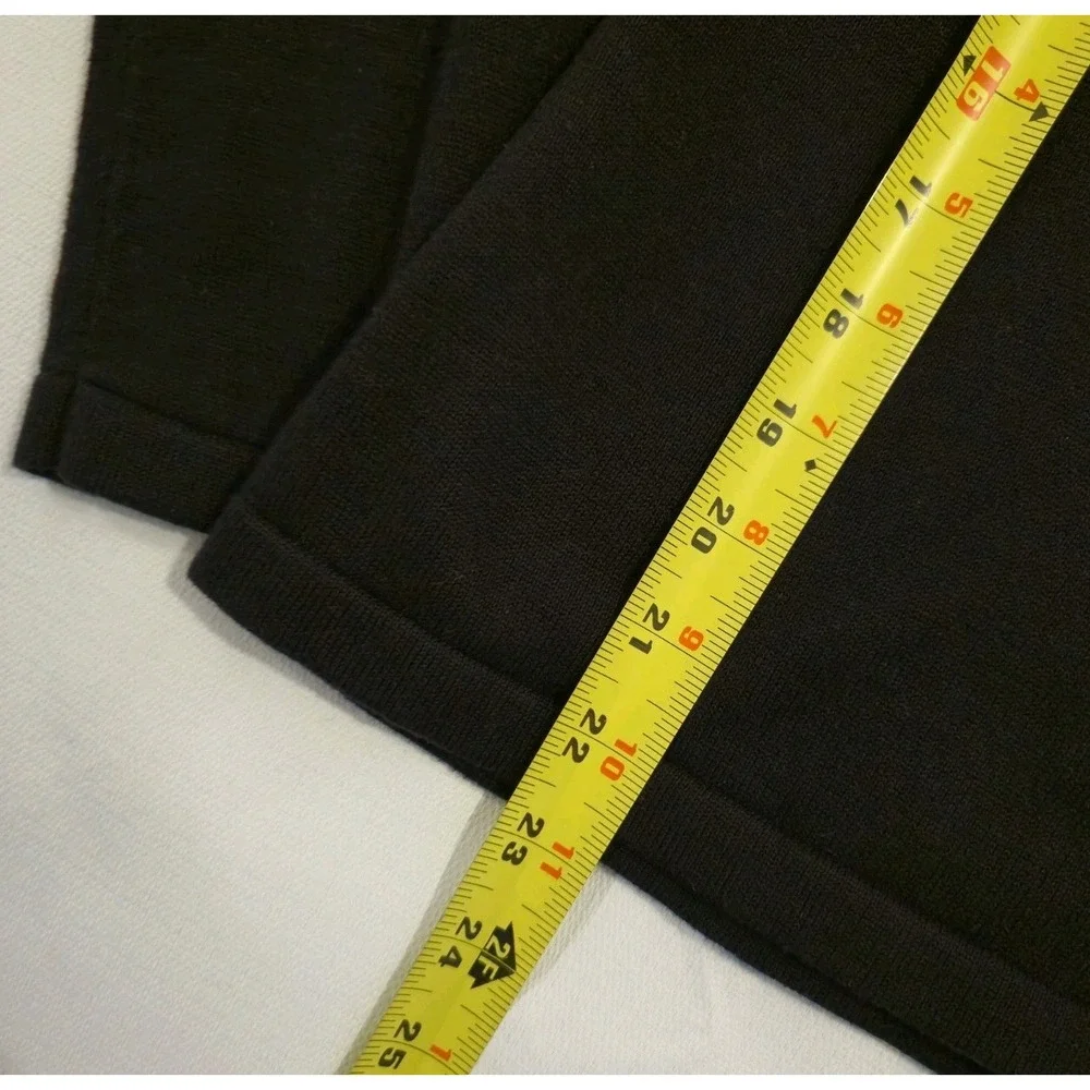 J Khaki Women's Sweater Long‎ Sleeve  Black Cream Colorblock 100% Cotton Size L